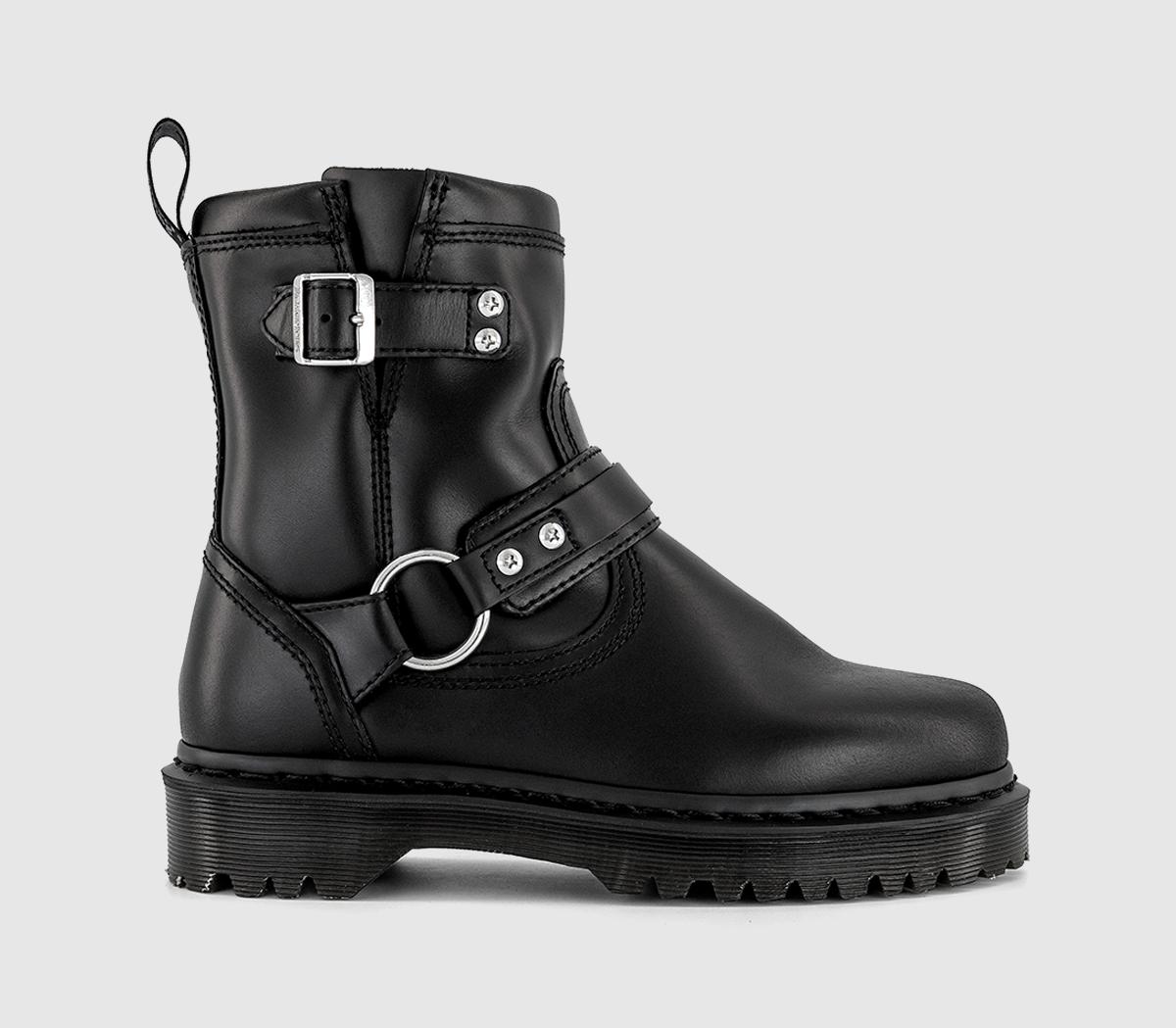Dr. Martens Anistone Harness Ankle Boots Orleans Black in Women's Size 6, Office Shoes