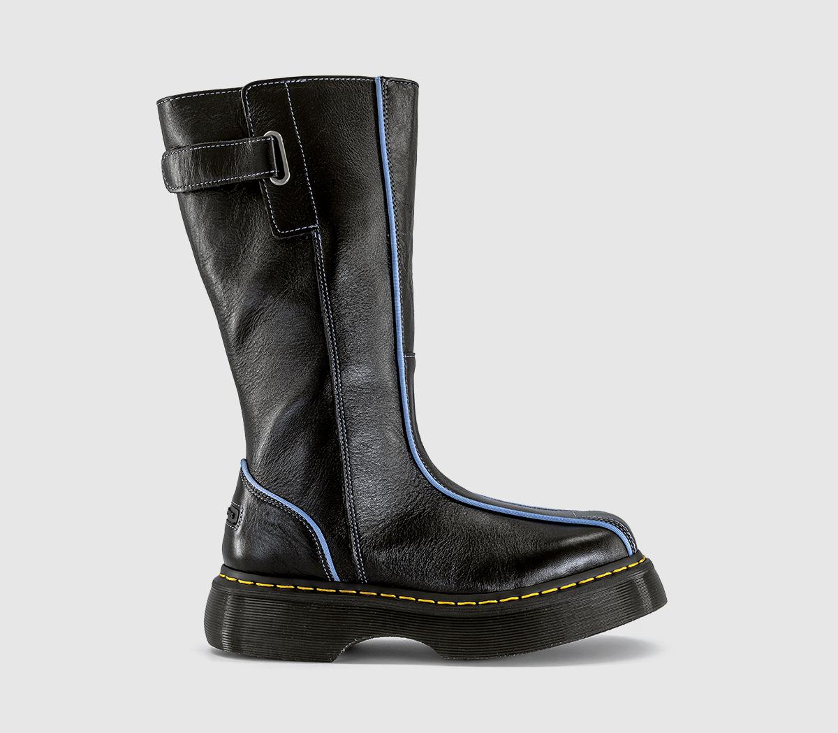 Dr. Martens Womens Buzz Hi Boots Black Milled Gloss, 7