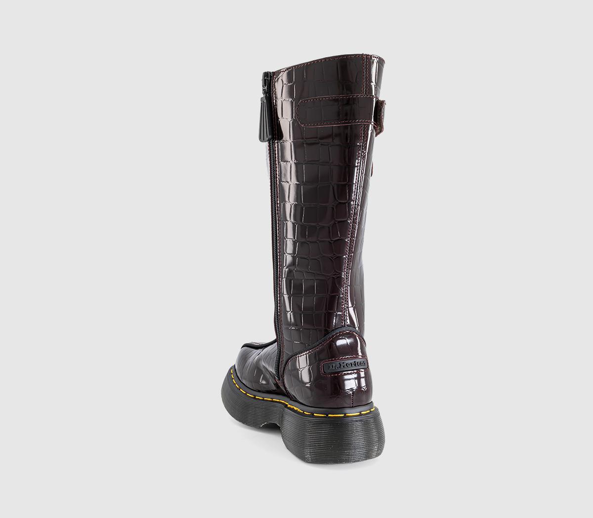 Dr. MartensBuzz Hi BootsOxblood High Shine Croc Emboss
