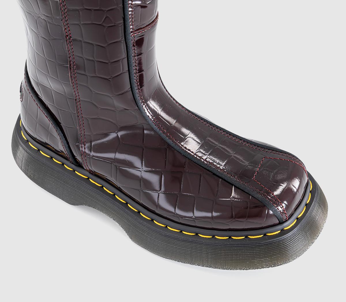 Dr. MartensBuzz Hi BootsOxblood High Shine Croc Emboss