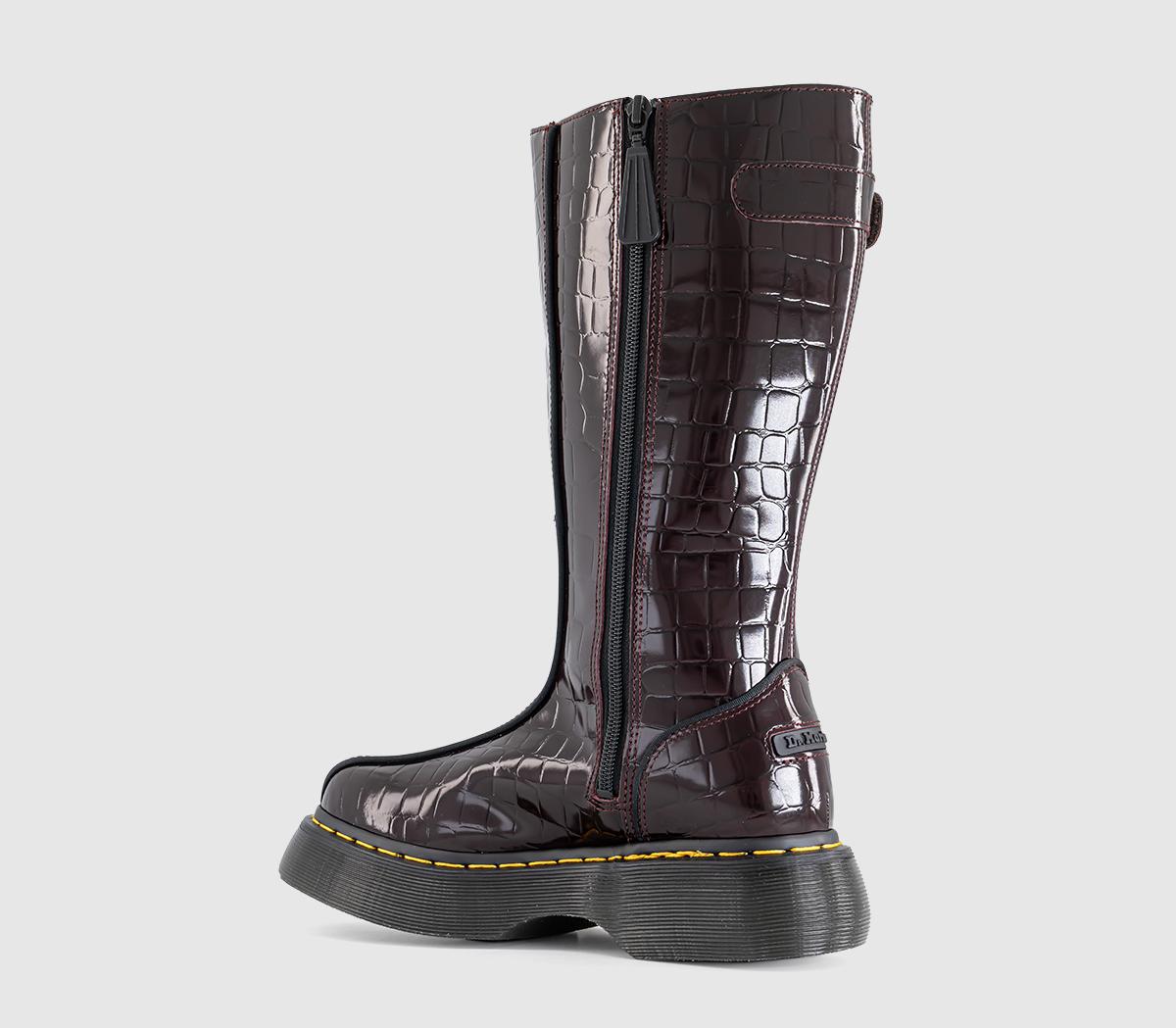 Dr. MartensBuzz Hi BootsOxblood High Shine Croc Emboss