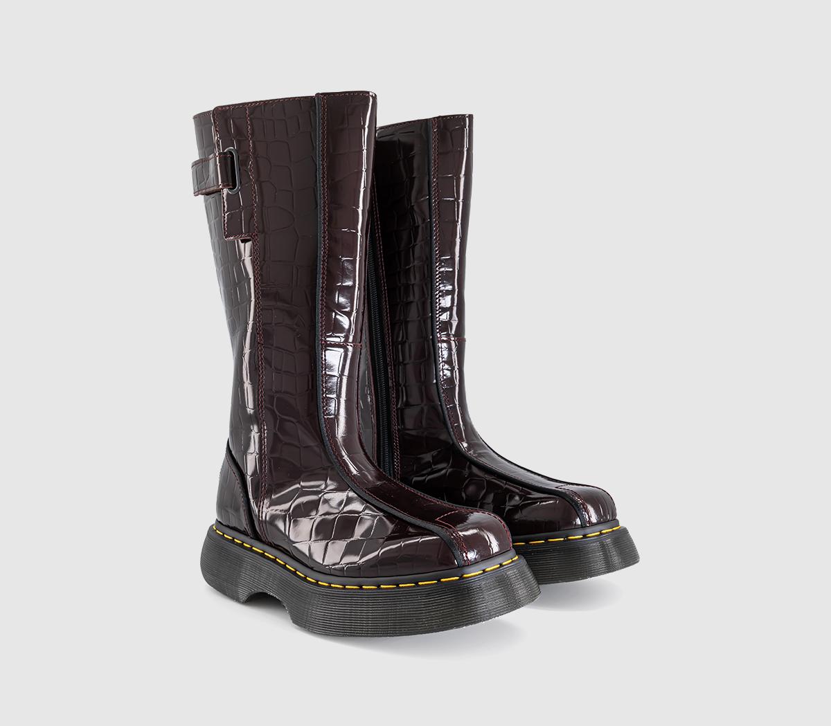 Dr. MartensBuzz Hi BootsOxblood High Shine Croc Emboss