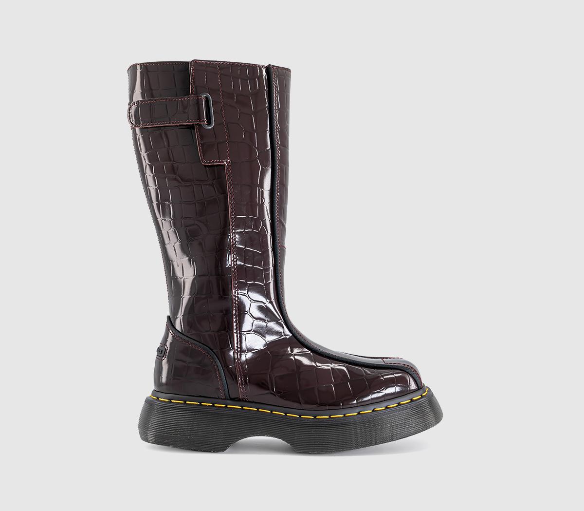 Dr. MartensBuzz Hi BootsOxblood High Shine Croc Emboss