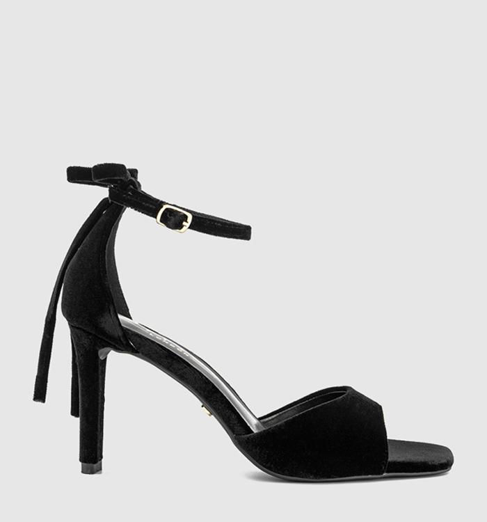 OFFICE Hypnotise Bow Back Heeled Sandals Black Velvet