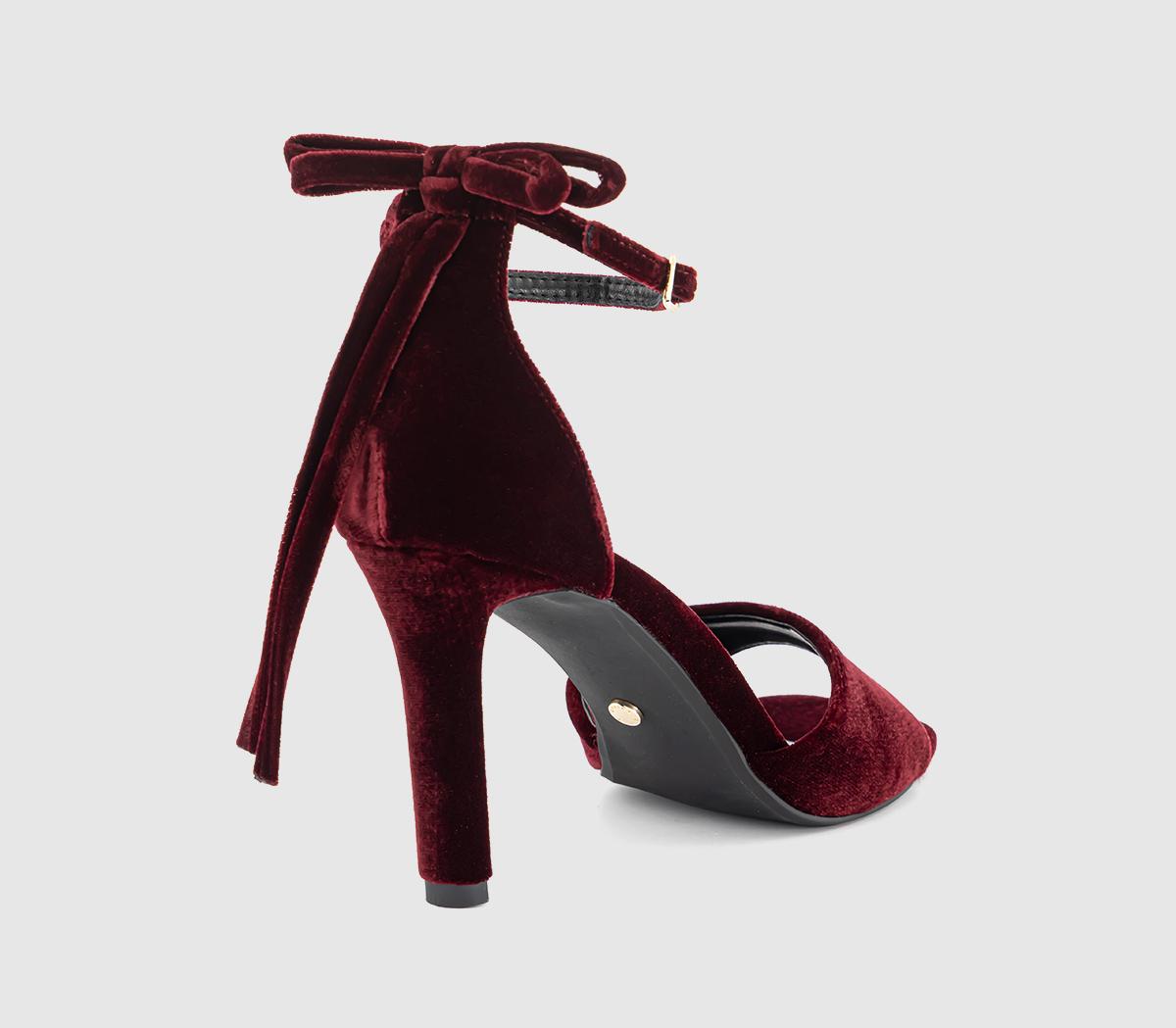 OFFICEHypnotise Bow Back Heeled SandalsBurgundy Velvet