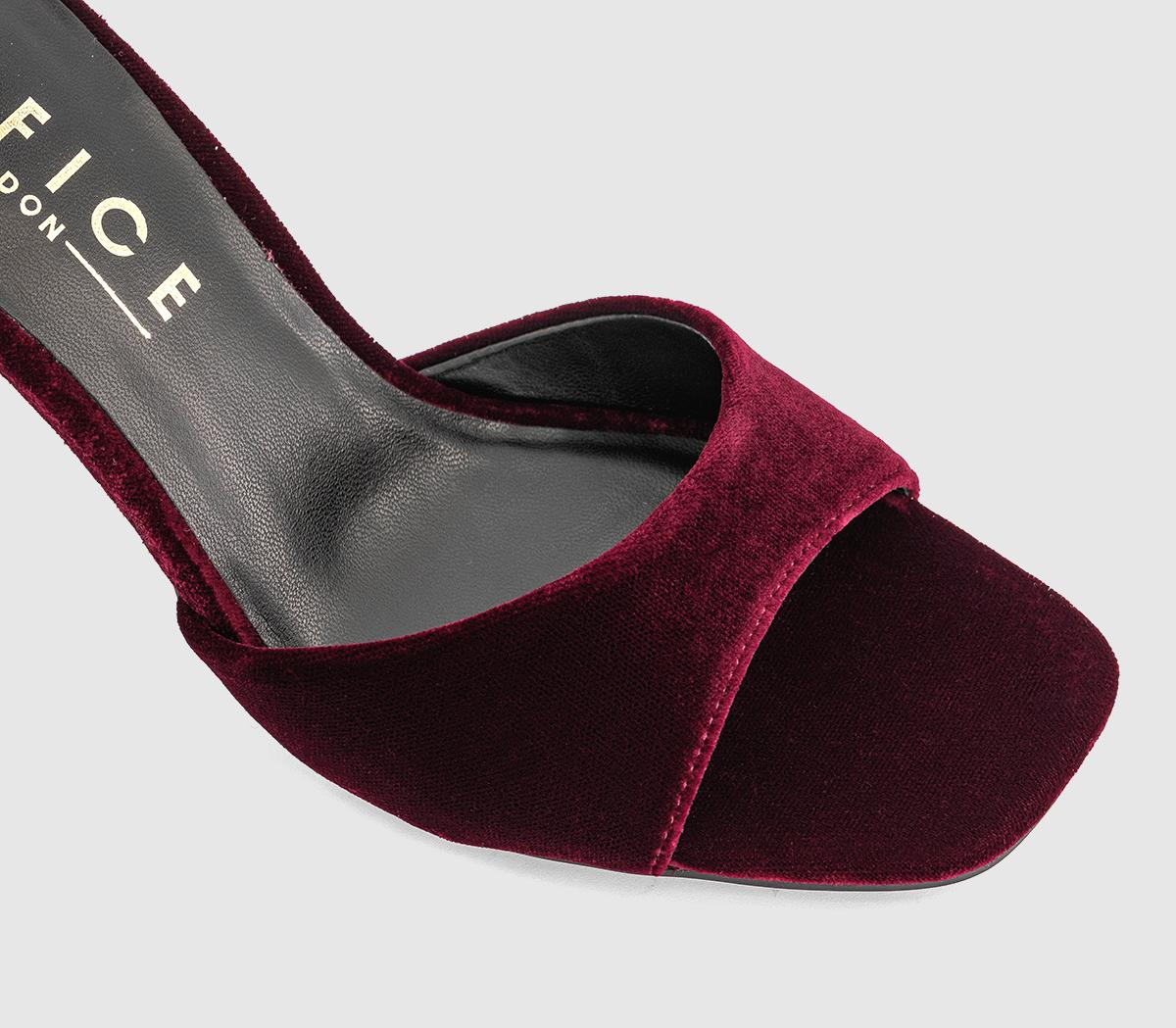 OFFICEHypnotise Bow Back Heeled SandalsBurgundy Velvet