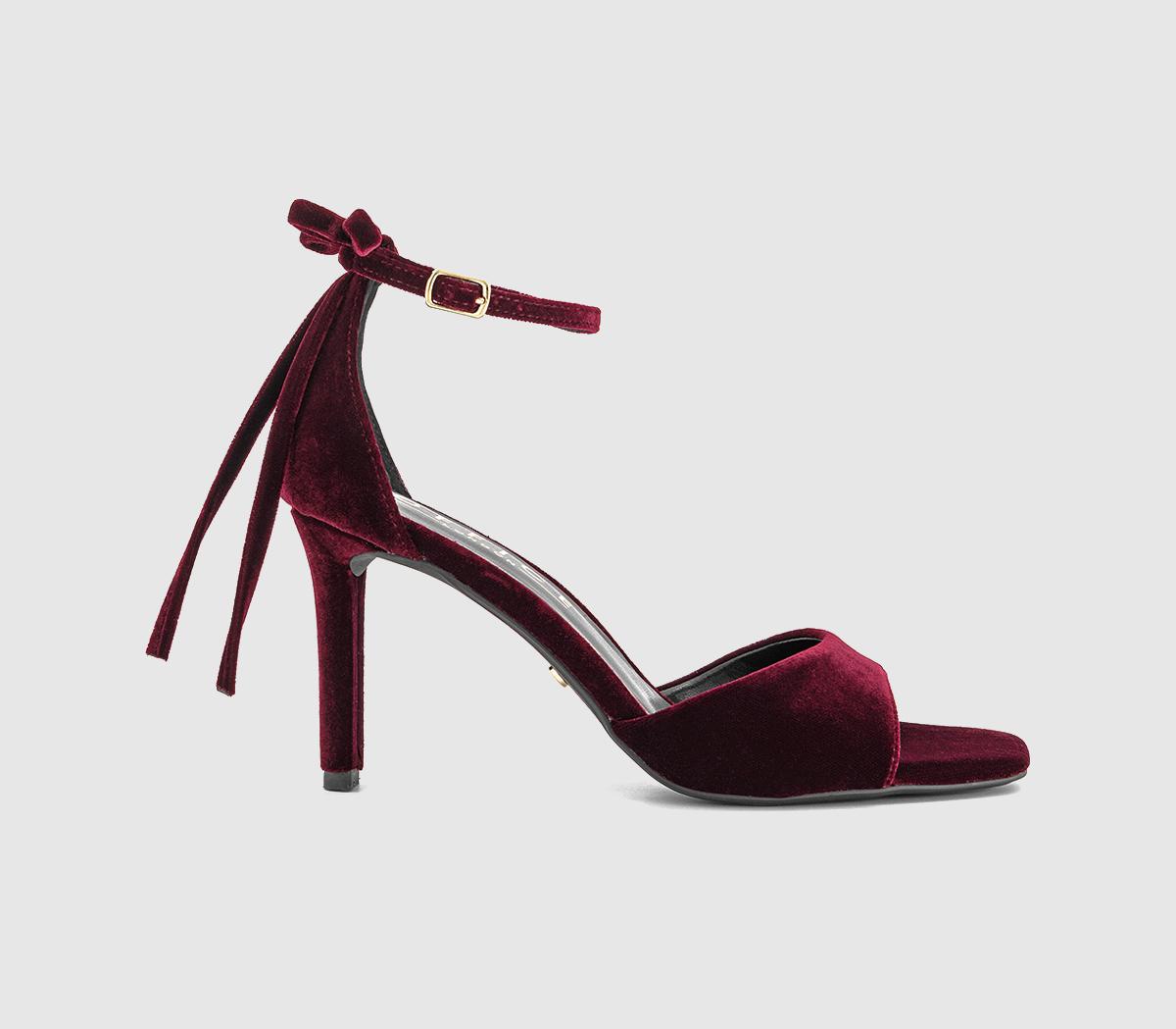 OFFICEHypnotise Bow Back Heeled SandalsBurgundy Velvet