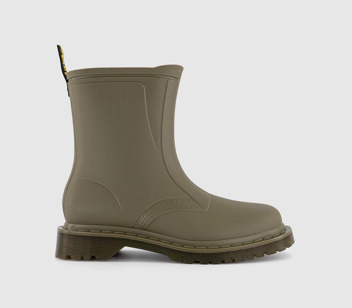 Dr. Martens 1460 Rain Boots Olive  Green in Women's Size 8, Office Shoes