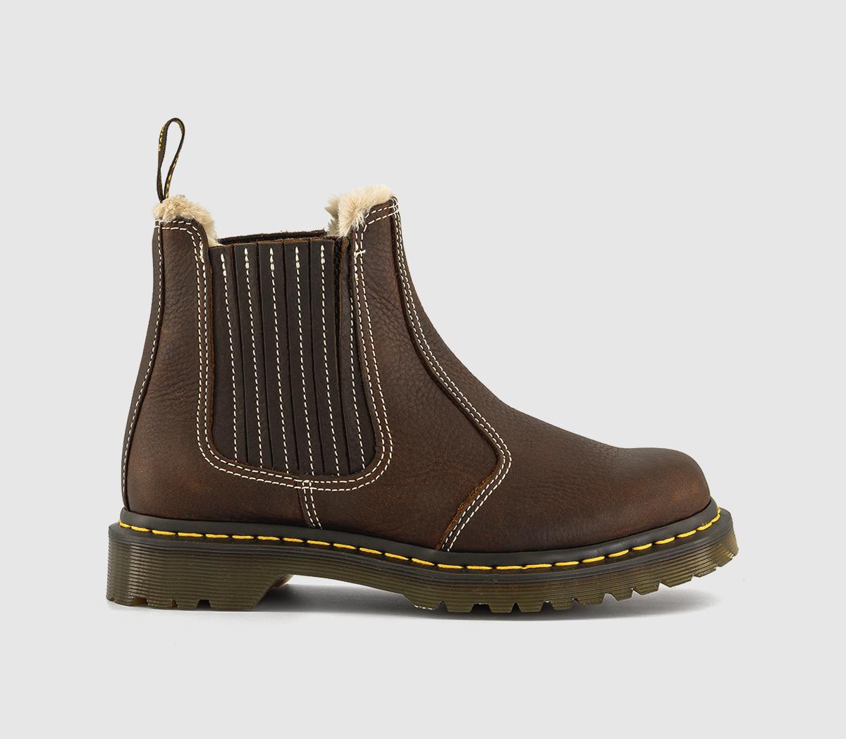 Dr. Martens 2976 Leonore Ii Boots Dark Grizzly Brown in Women's Size 7, Office Shoes