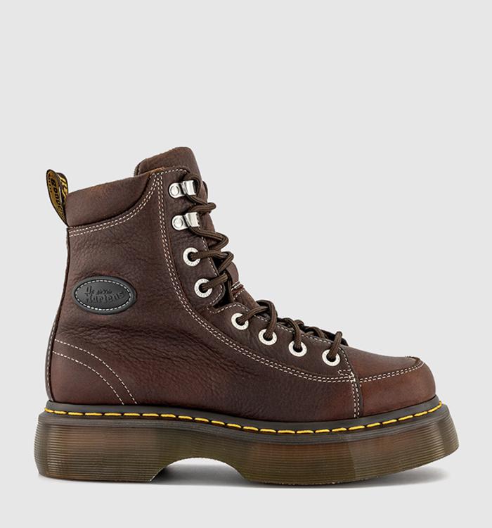 Dr. Martens Buzz 8 Eye Boots Dark Brown Grizzly