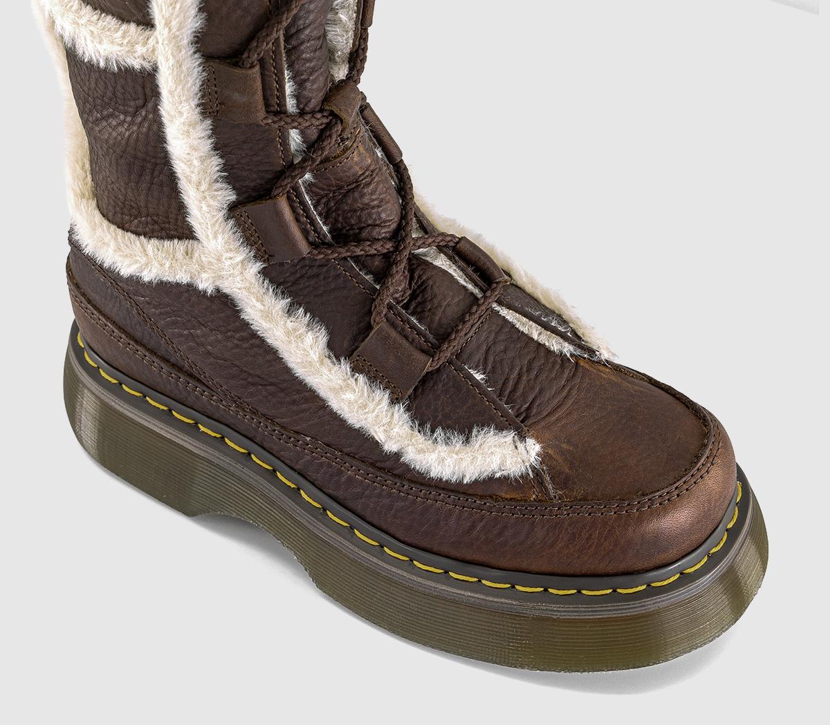 Dr. MartensBuzz Lace Warm Lined High Leg BootsDark Brown Natural Grizzly