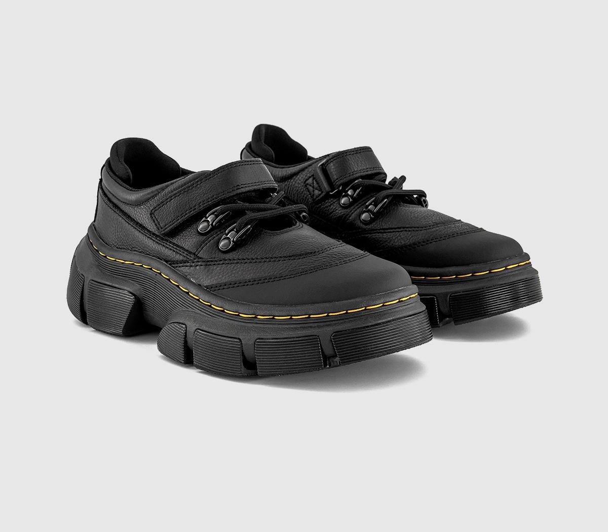 Dr. Martens DMXL Chunky Mary Jane Shoes Black Virginia - Flat