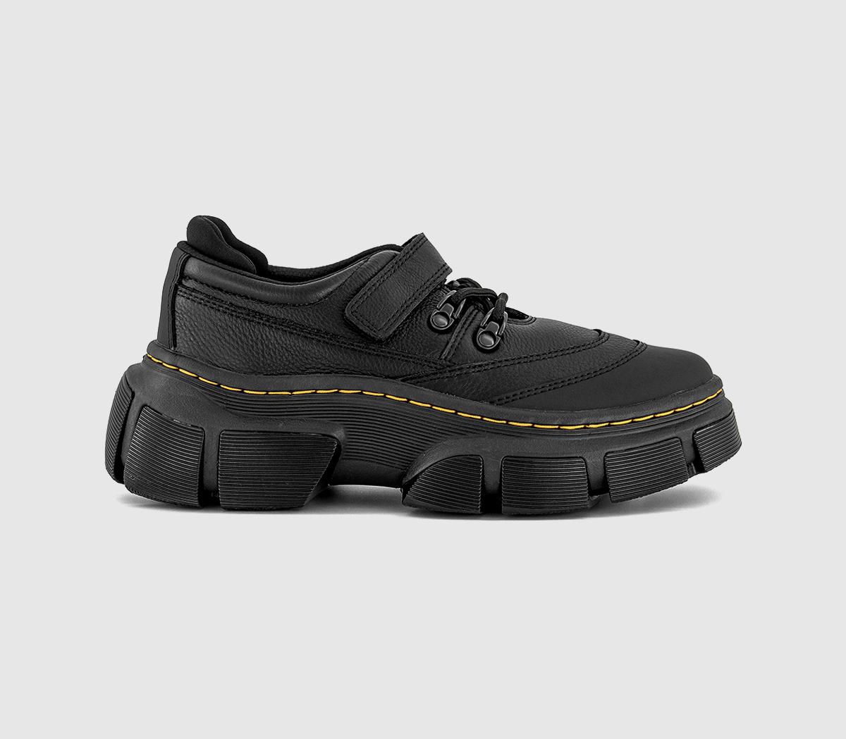 Dr. Martens DMXL Chunky Mary Jane Shoes Black Virginia - Flat