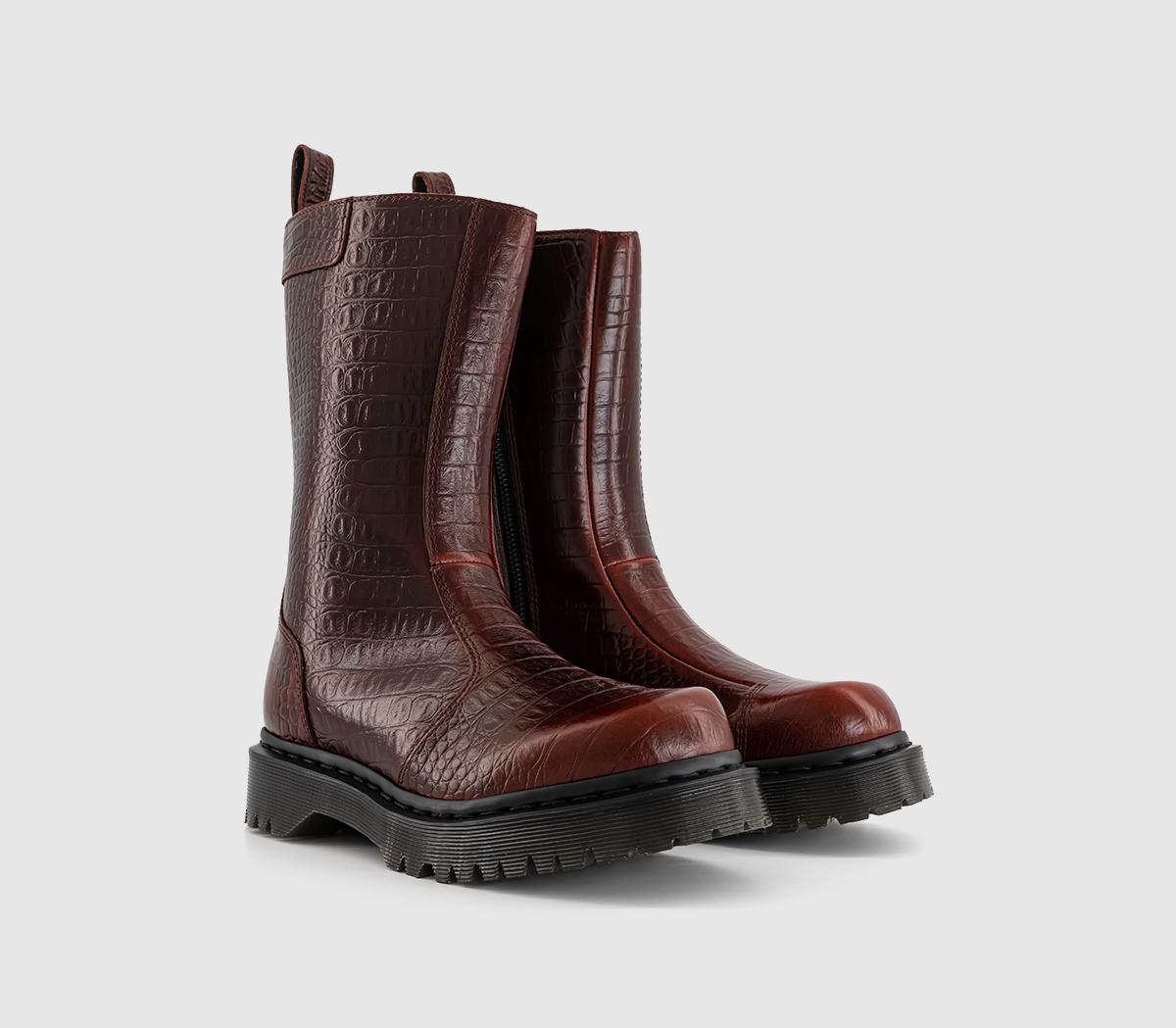 Dr. MartensRejena High BootsMocha Brown Analine Croc
