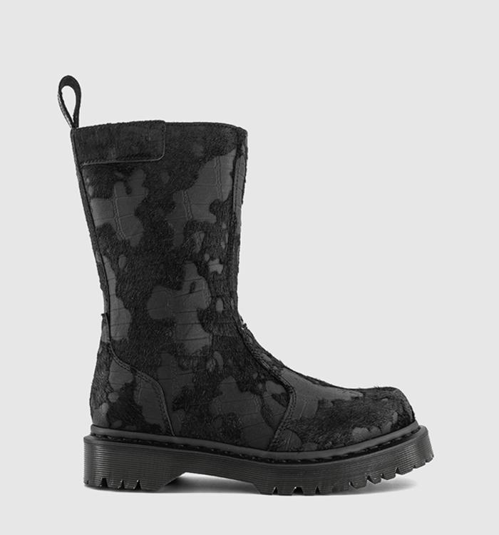 Dr. Martens Rejena High Boots Black Croc Hair On