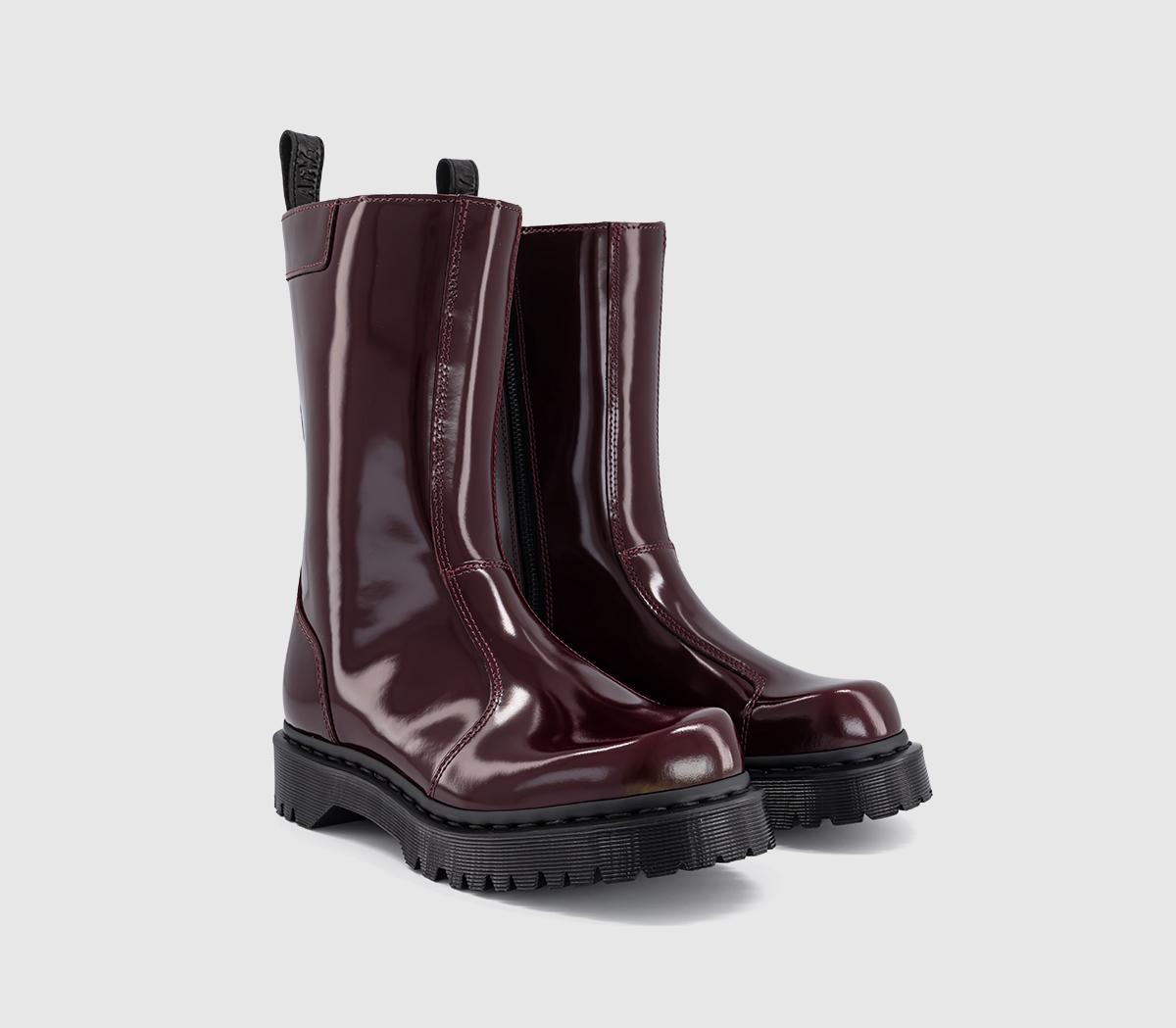Dr. MartensRejena High BootsRed Laquered Leather