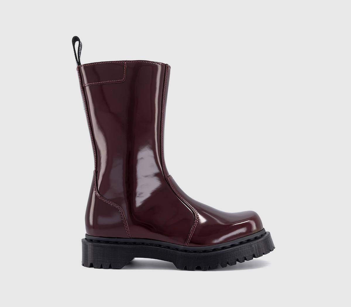 Dr. MartensRejena High BootsRed Laquered Leather
