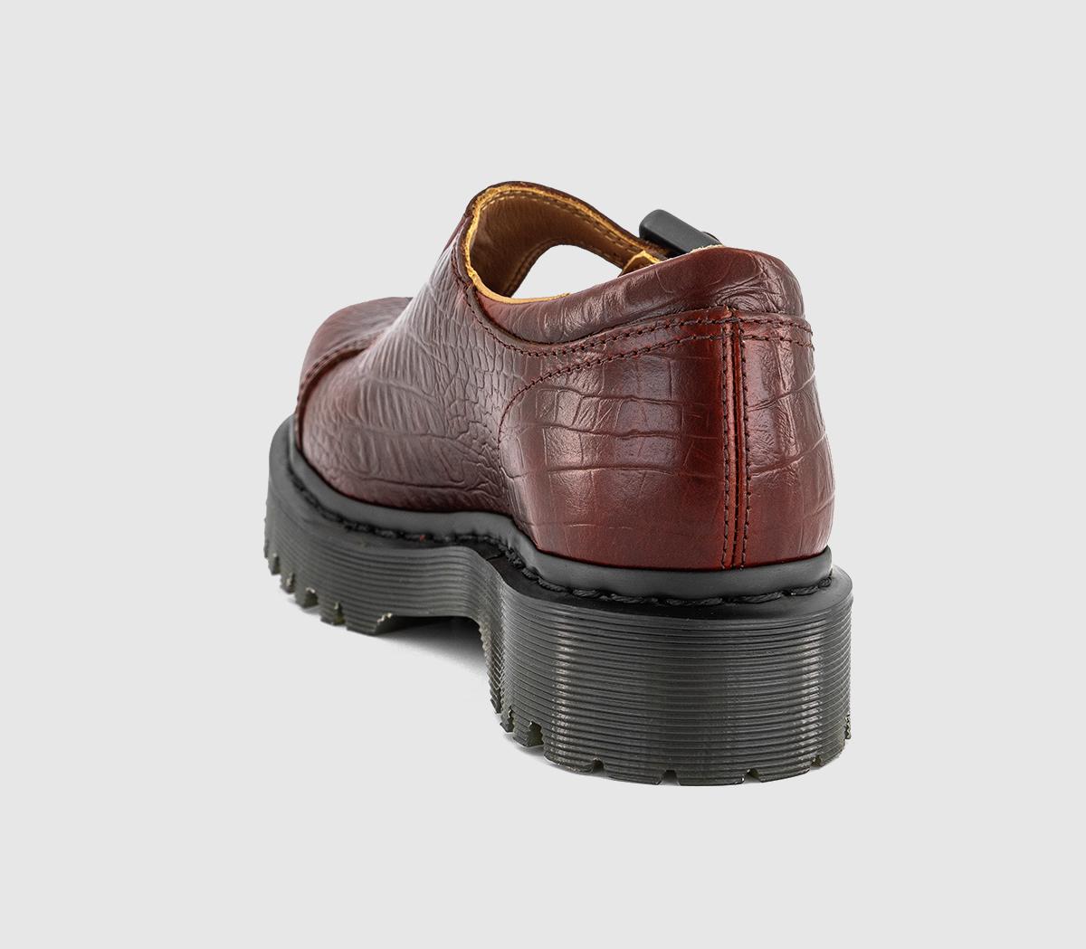 Dr. Martens Rejena Mary Janes Mocha Brown Analine Croc - Mary Jane