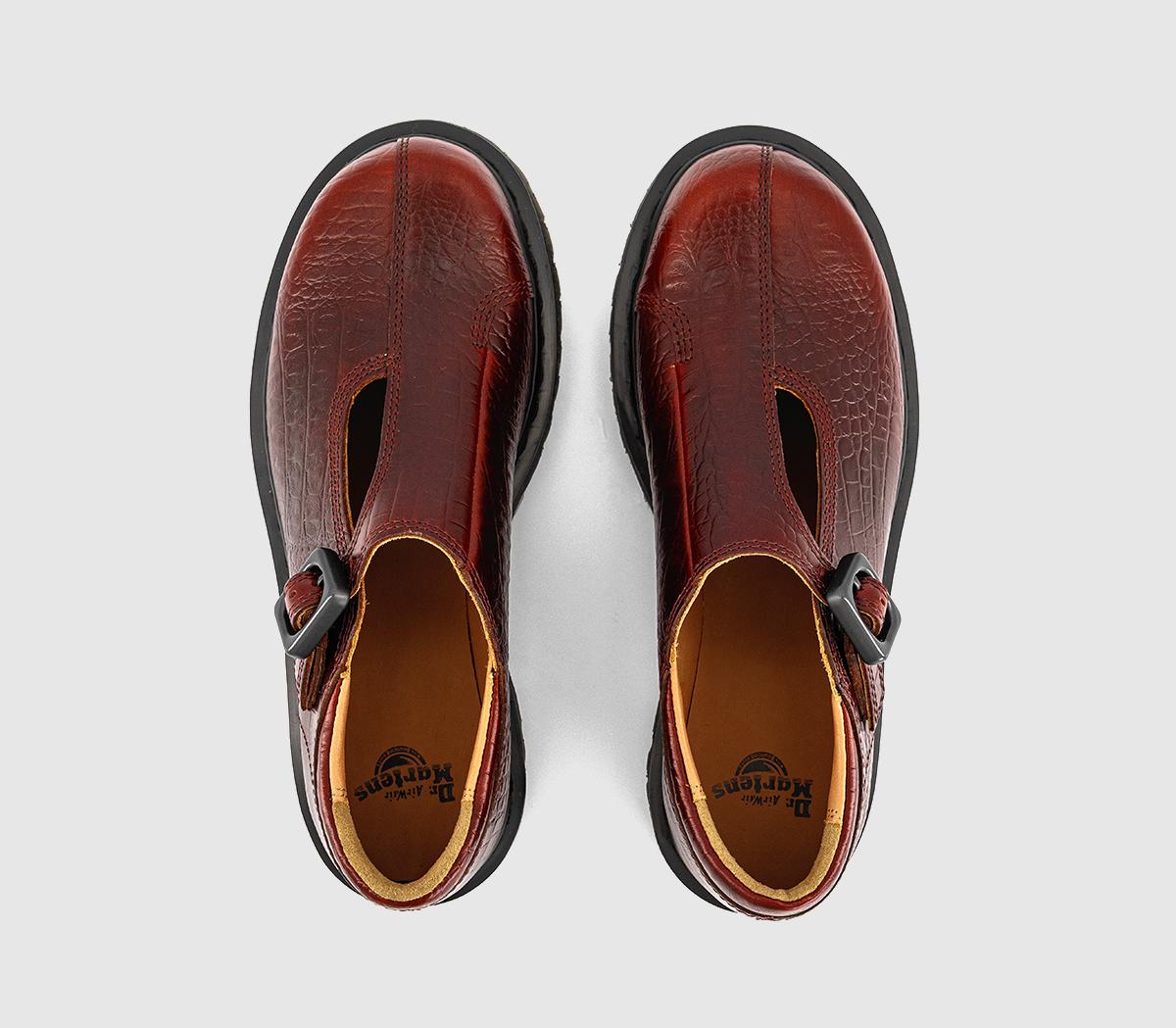 Dr. Martens Rejena Mary Janes Mocha Brown Analine Croc - Mary Jane