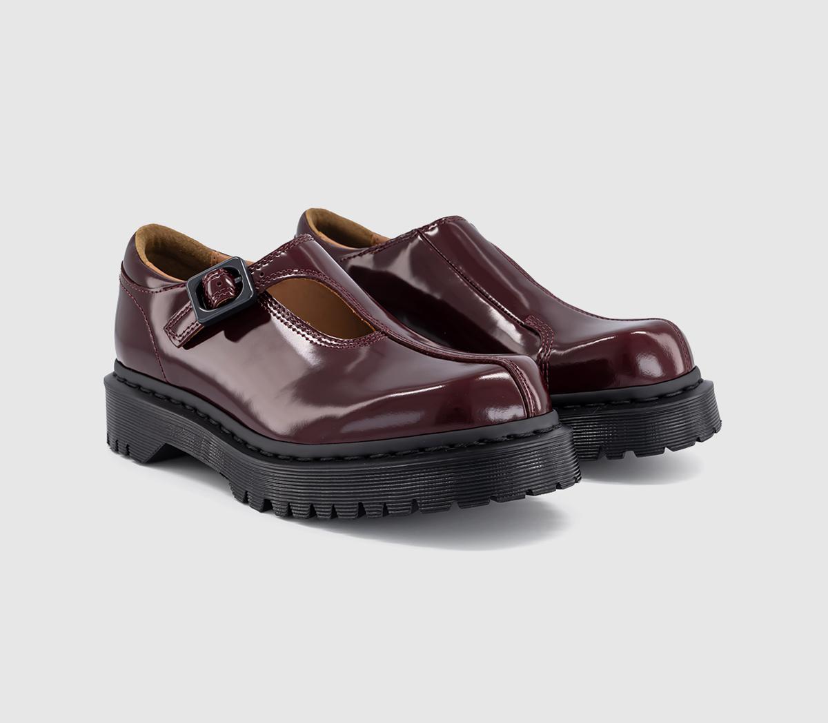 Dr. Martens Rejena Mary Janes Red Laquered Leather - Flat Shoes