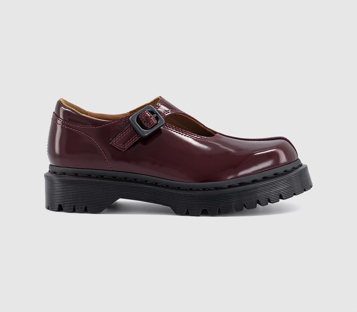 Dr. Martens Rejena Mary Janes Red Laquered Leather - Flat Shoes