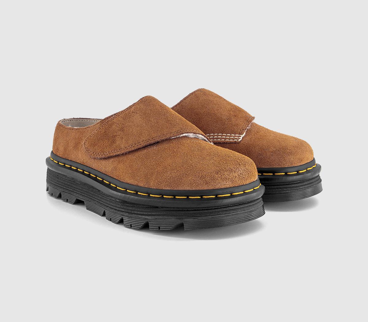 Dr. Martens Zebzag Anywair Mules Desert Brown Bronx Suede - Flat