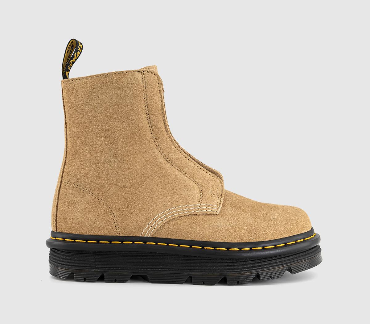 Dr. MartensZebzag Laceless BootsSavannah Tan Suede