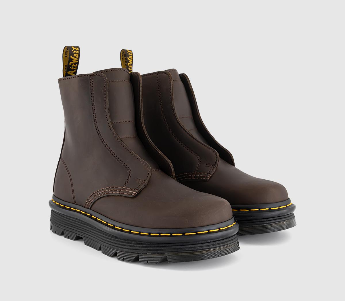 Dr. MartensZebzag Laceless BootsDark Brown Wyoming