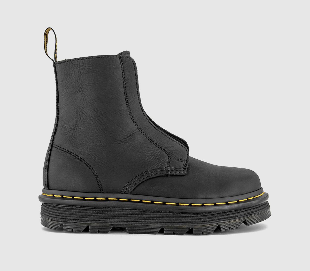 Dr. Martens Zebzag Laceless Boots Wyoming Black in Women's Size 6, Office Shoes