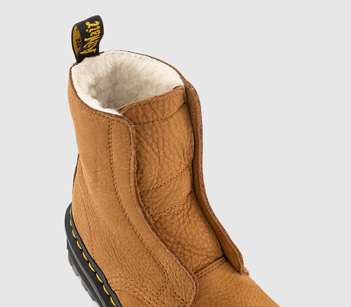 Dr. MartensZebzag Laceless Wool Lined BootsDesert Brown Milled Nubuck Wp