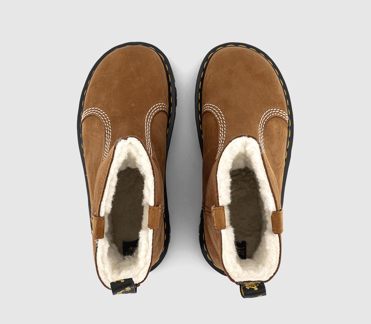 Dr. MartensZebzag Wool Lined Rigger BootsDesert Brown Milled Nubuck