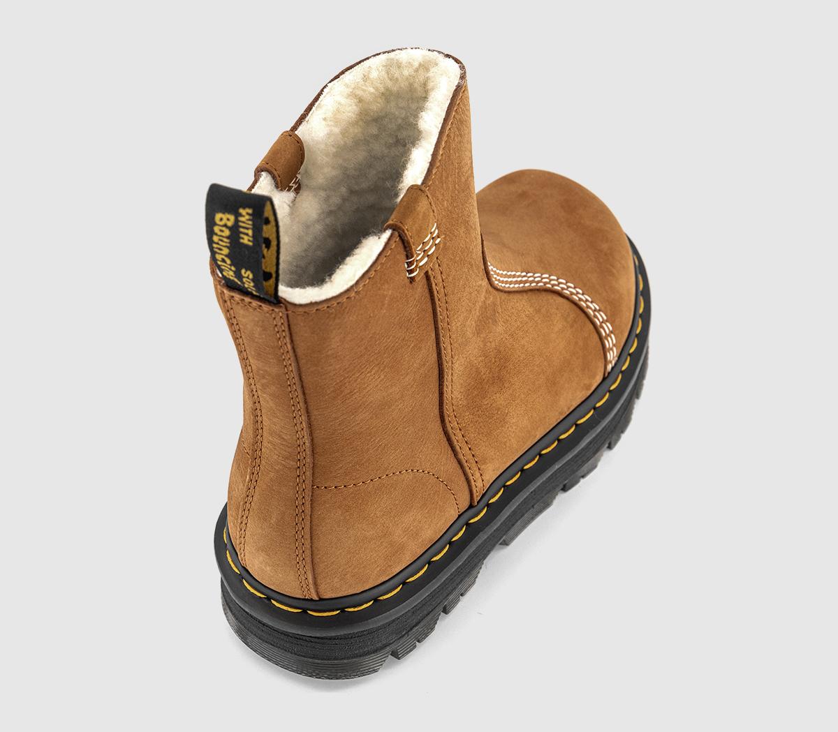 Dr. MartensZebzag Wool Lined Rigger BootsDesert Brown Milled Nubuck