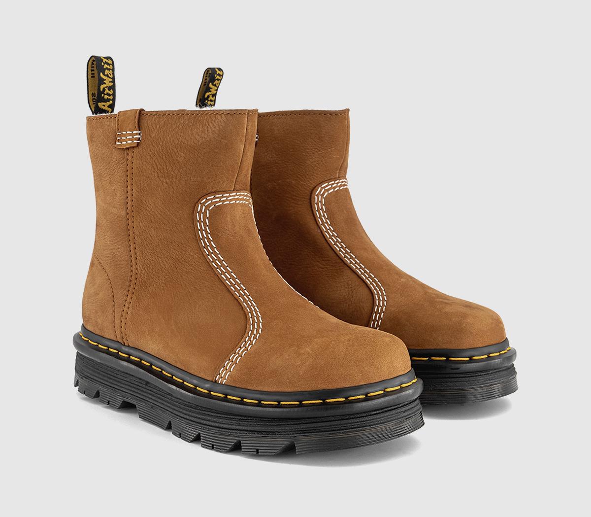 Dr. MartensZebzag Wool Lined Rigger BootsDesert Brown Milled Nubuck