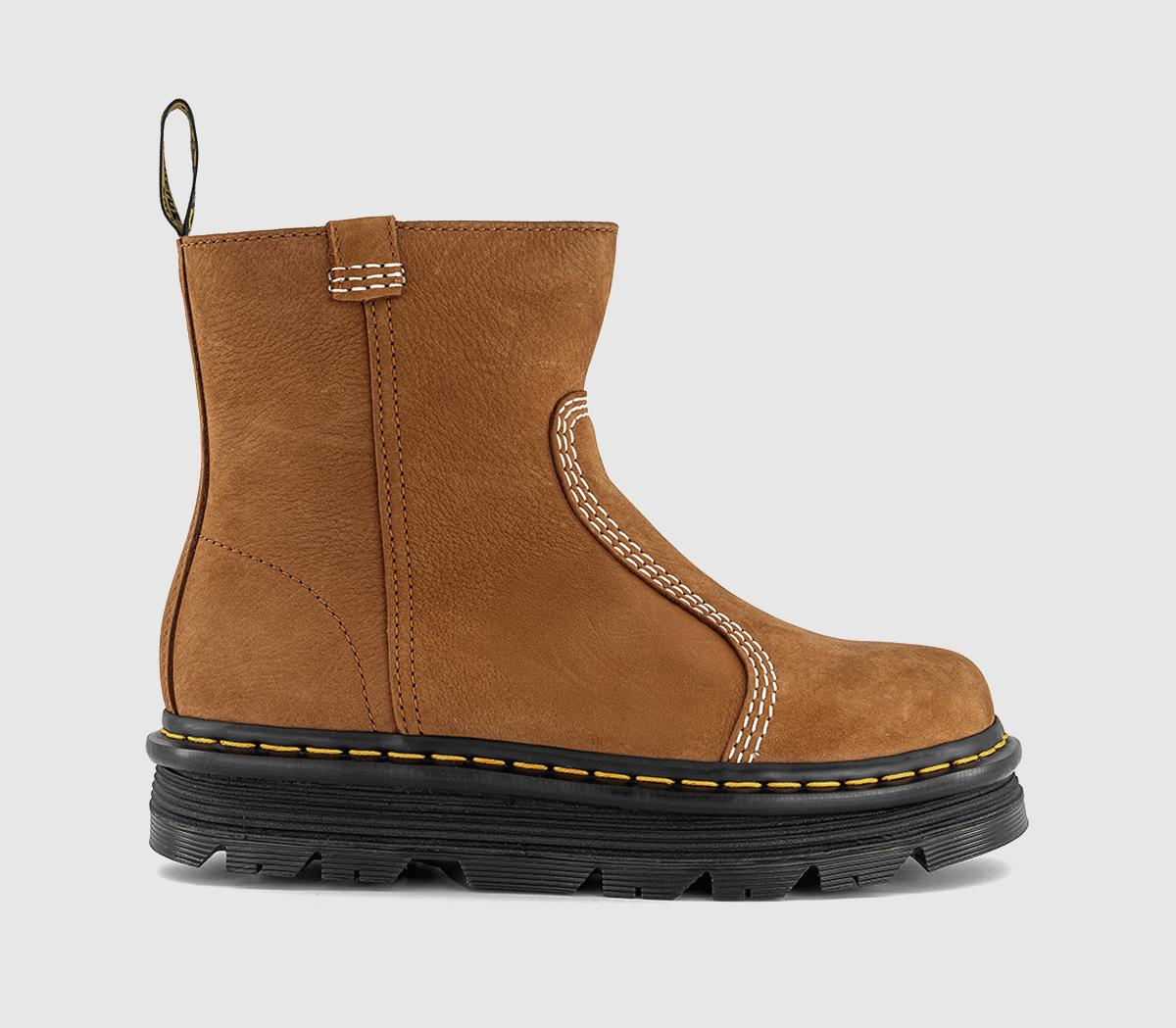 Dr. MartensZebzag Wool Lined Rigger BootsDesert Brown Milled Nubuck