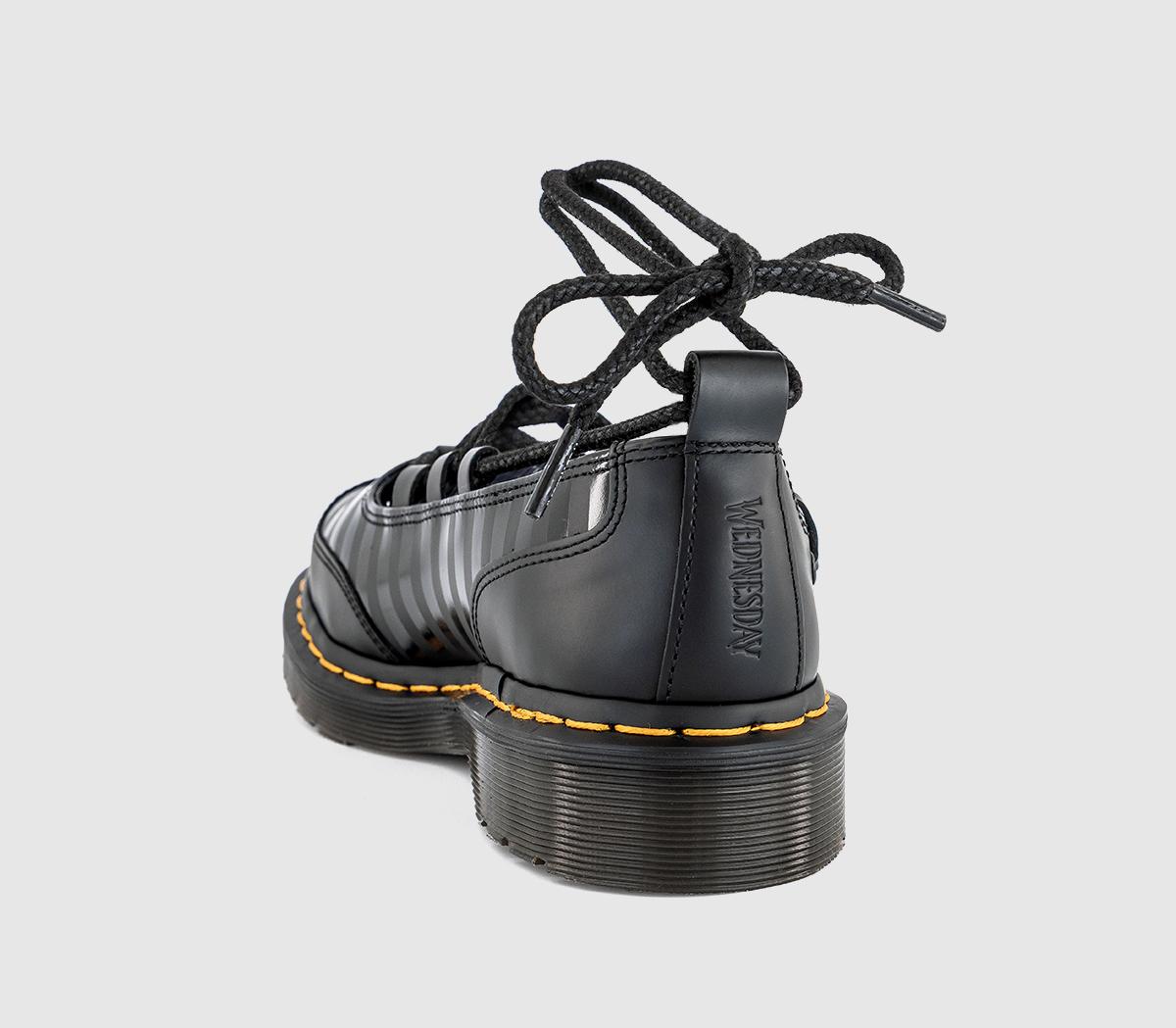 Martens Elphie II Lace Up Wednesday Shoes Black Nappa Lux