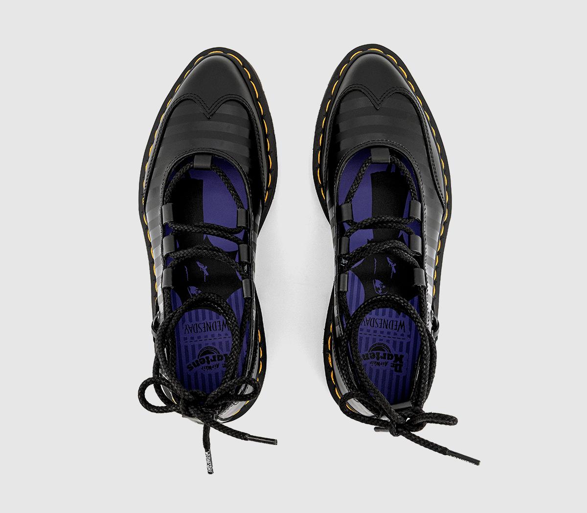 Dr. Martens Elphie II Lace Up Wednesday Shoes Black Nappa Lux