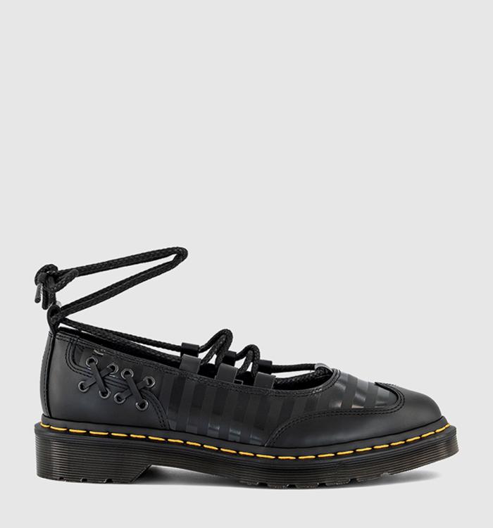 Dr. Martens Elphie II Lace Up Wednesday Shoes Black Nappa Lux