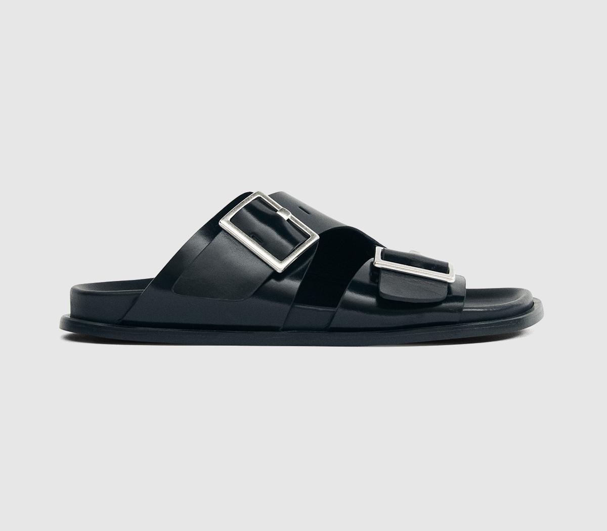 Alohas Alba Sandal Leather Black in Women's Size 5, Office Shoes