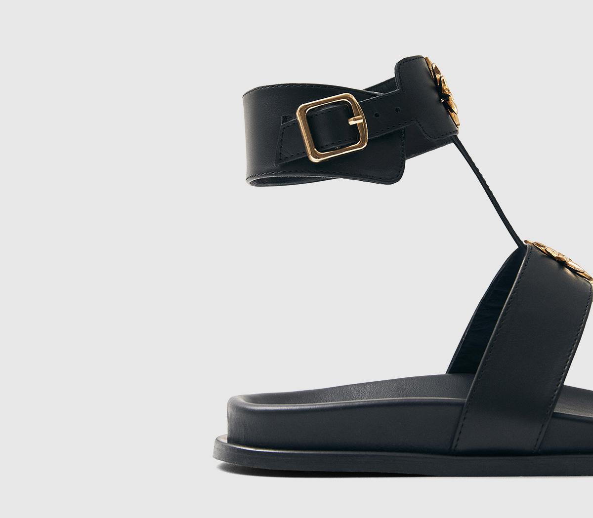 ALOHASClarissa SandalBlack Leather