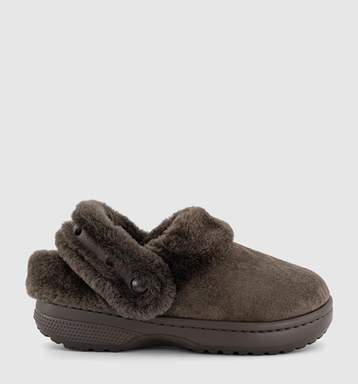 Crocs Classic Unfurgettable Suede Clogs Espresso