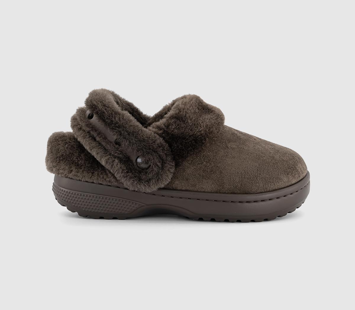 Crocs Classic Unfurgettable Suede Clogs Espresso - Summer Neutrals