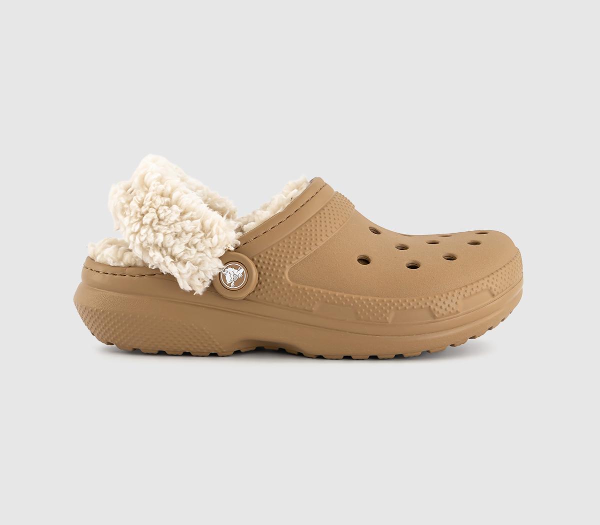 Crocs Classic Fleece Lined Clogs Sepia  Natural in   Size 7, Office Shoes