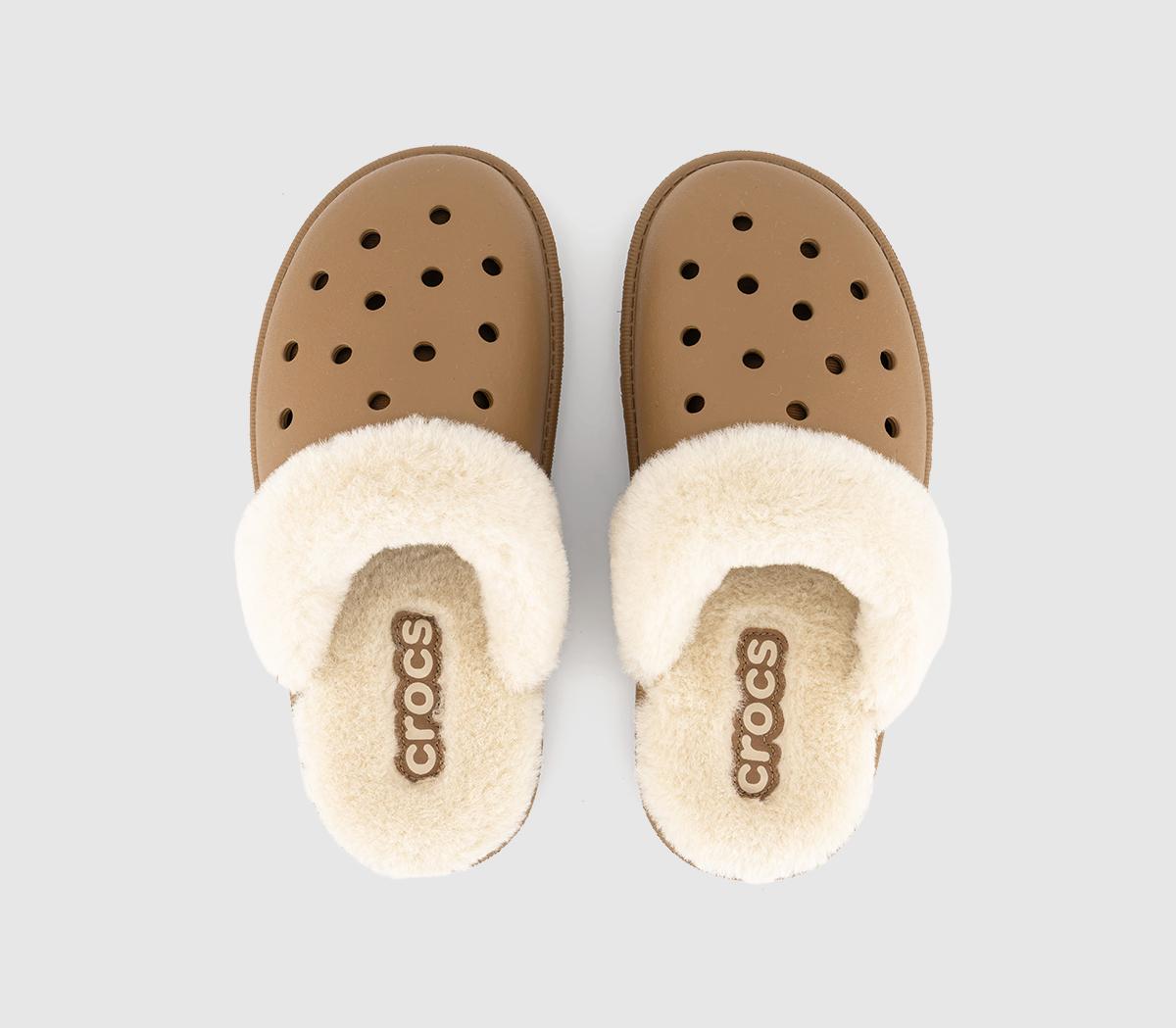 CrocsClassic Fuzz Scuff SlippersSepia