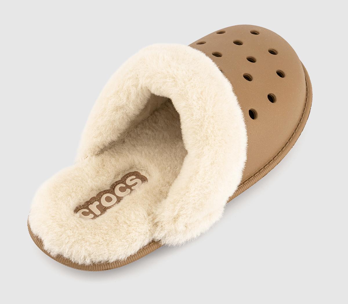 CrocsClassic Fuzz Scuff SlippersSepia