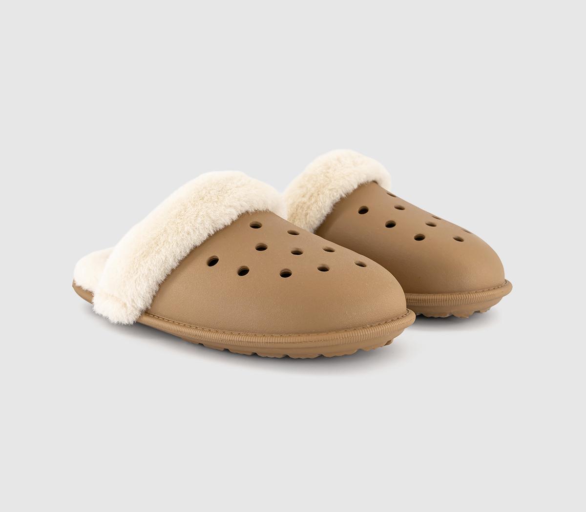 CrocsClassic Fuzz Scuff SlippersSepia