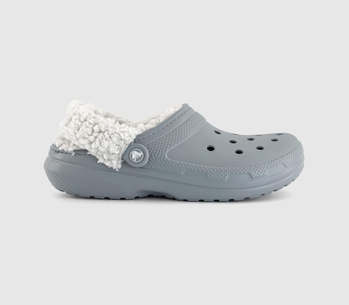 Crocs Classic Fleece Lined Clog Clogs Concrete  Grey in Men's Size 8, Office Shoes