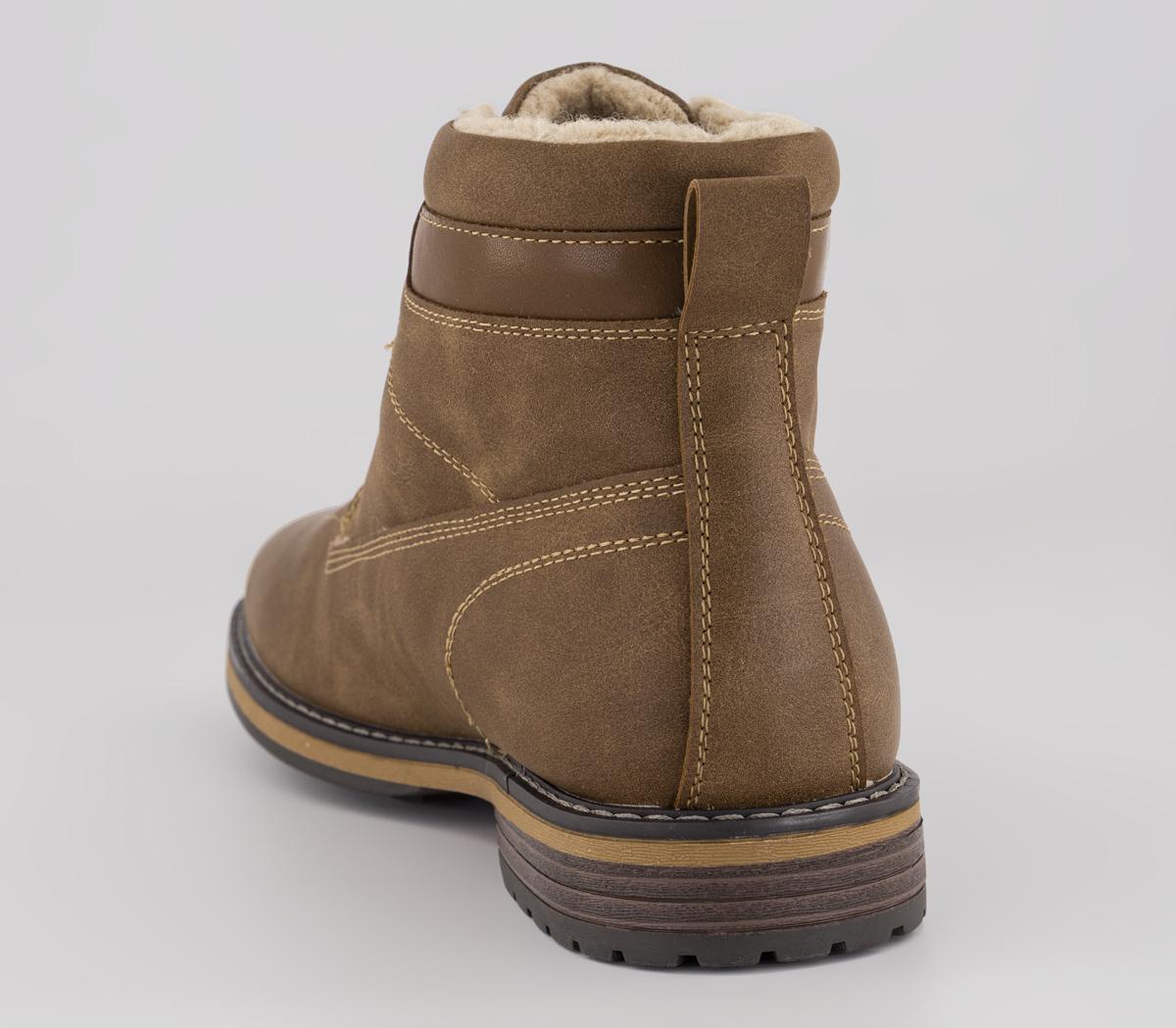 OFFICEBrodie Borg Lined Lace Up BootsTan