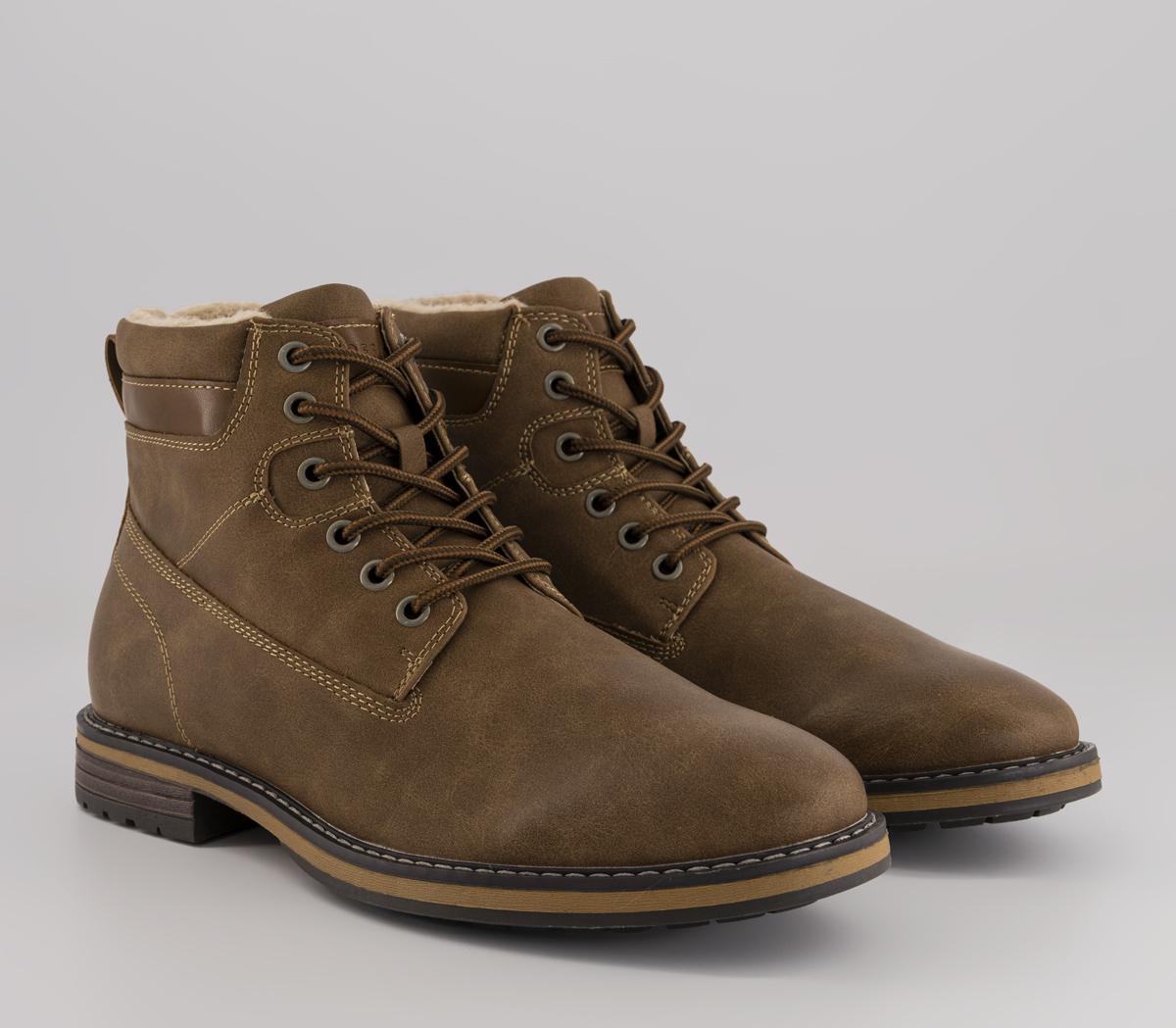 OFFICEBrodie Borg Lined Lace Up BootsTan