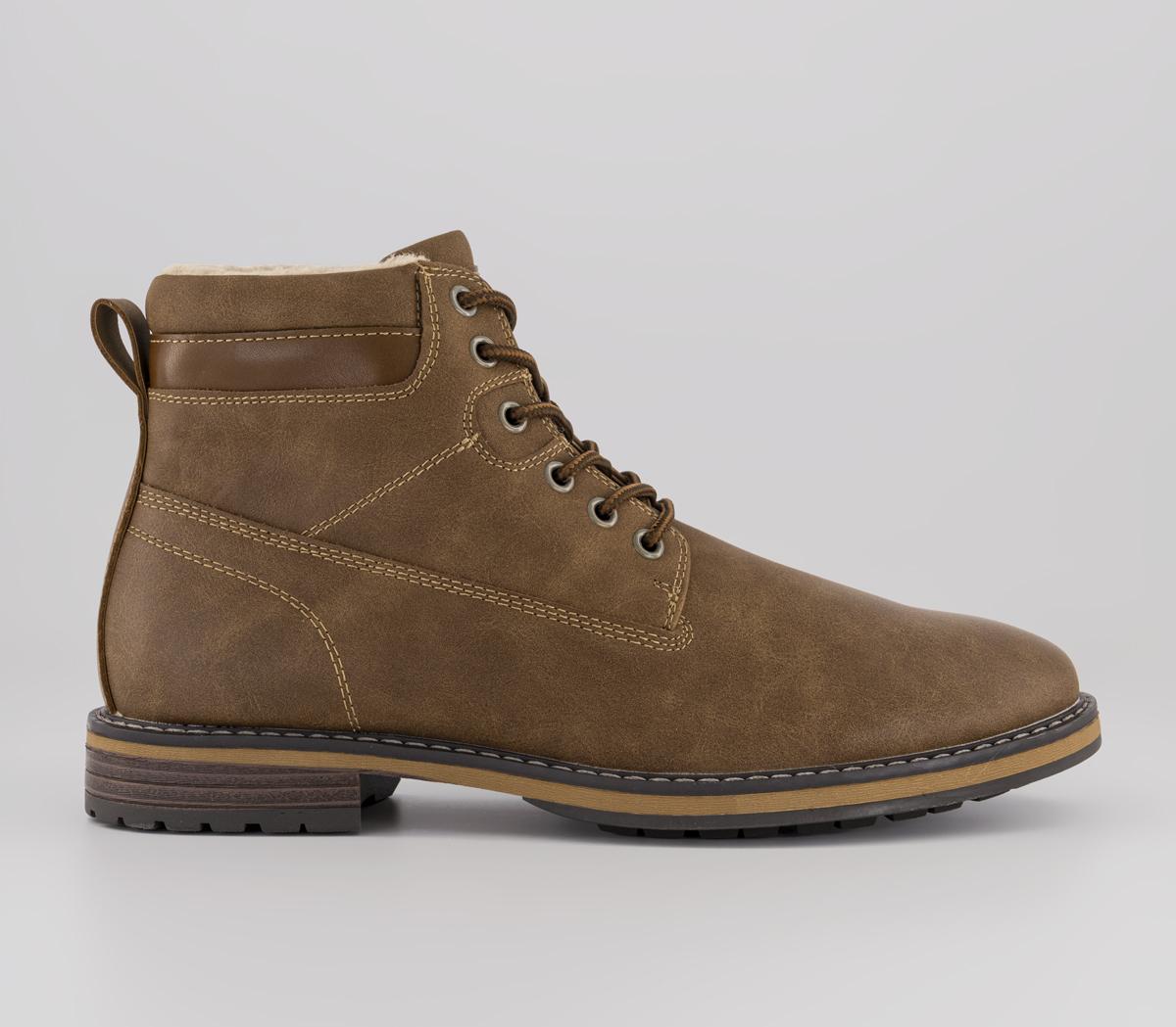 OFFICEBrodie Borg Lined Lace Up BootsTan