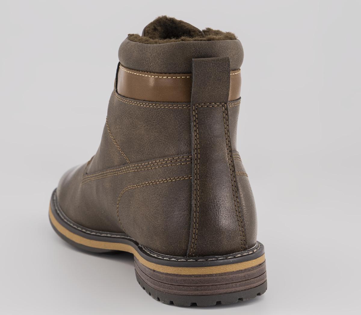 OFFICEBrodie Borg Lined Lace Up BootsBrown